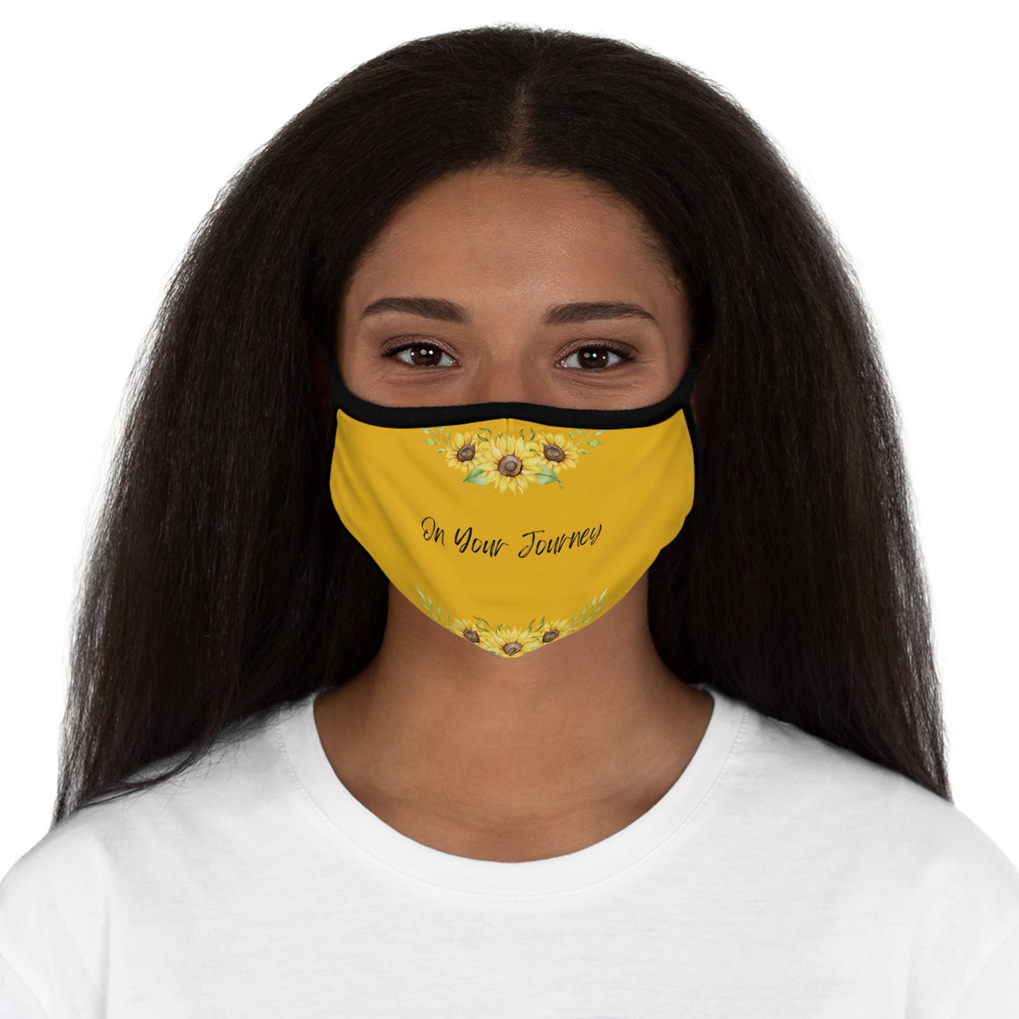 On Your Journey Flower Crown Fitted Polyester Face Mask