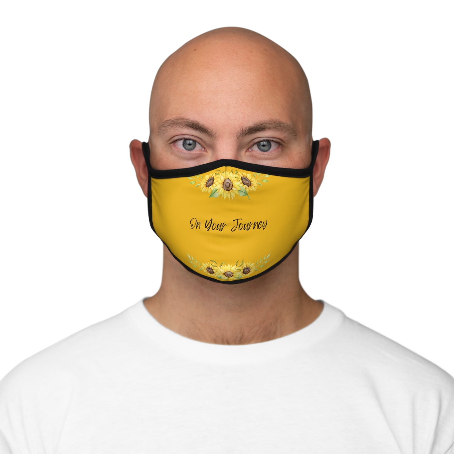 On Your Journey Flower Crown Fitted Polyester Face Mask
