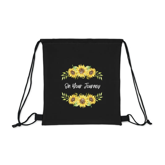 On Your Journey Flower Crown Outdoor Drawstring Bag