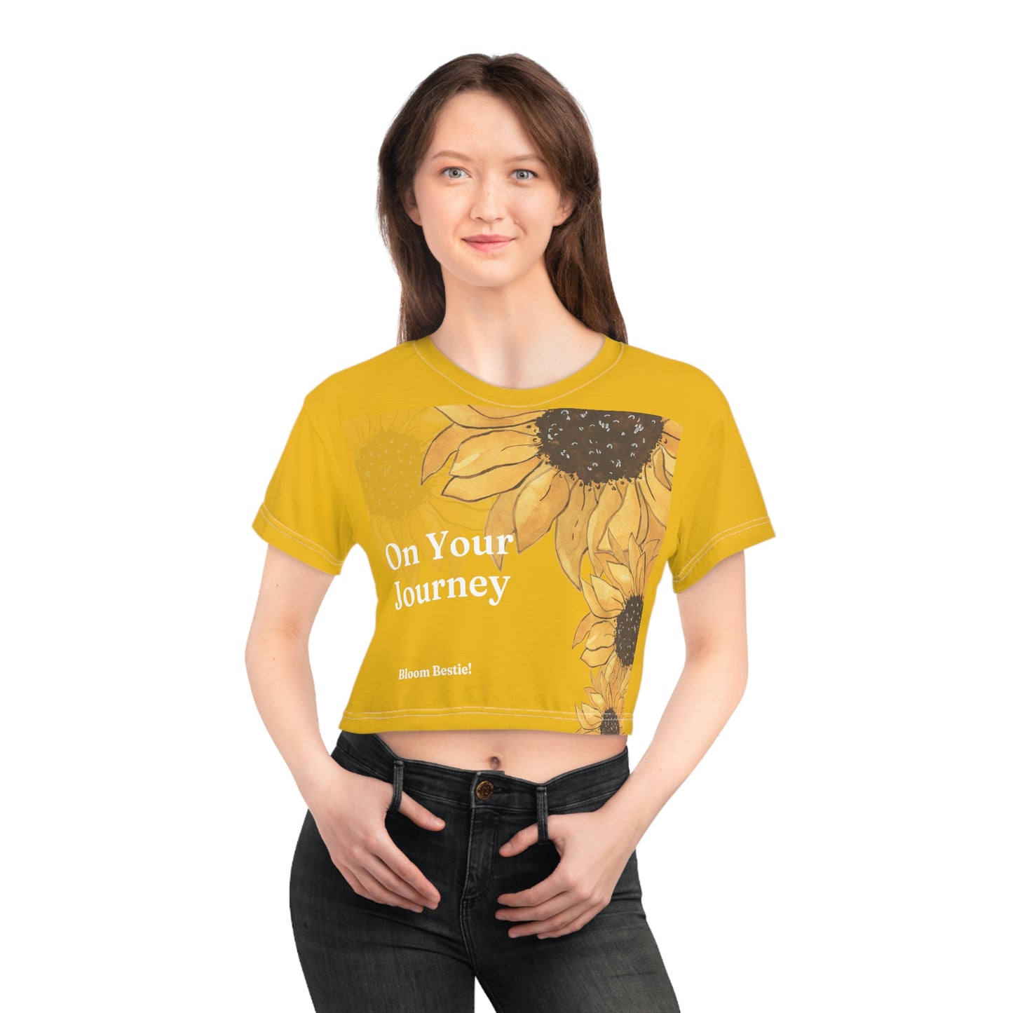 On Your Journey Sunny Crop Tee