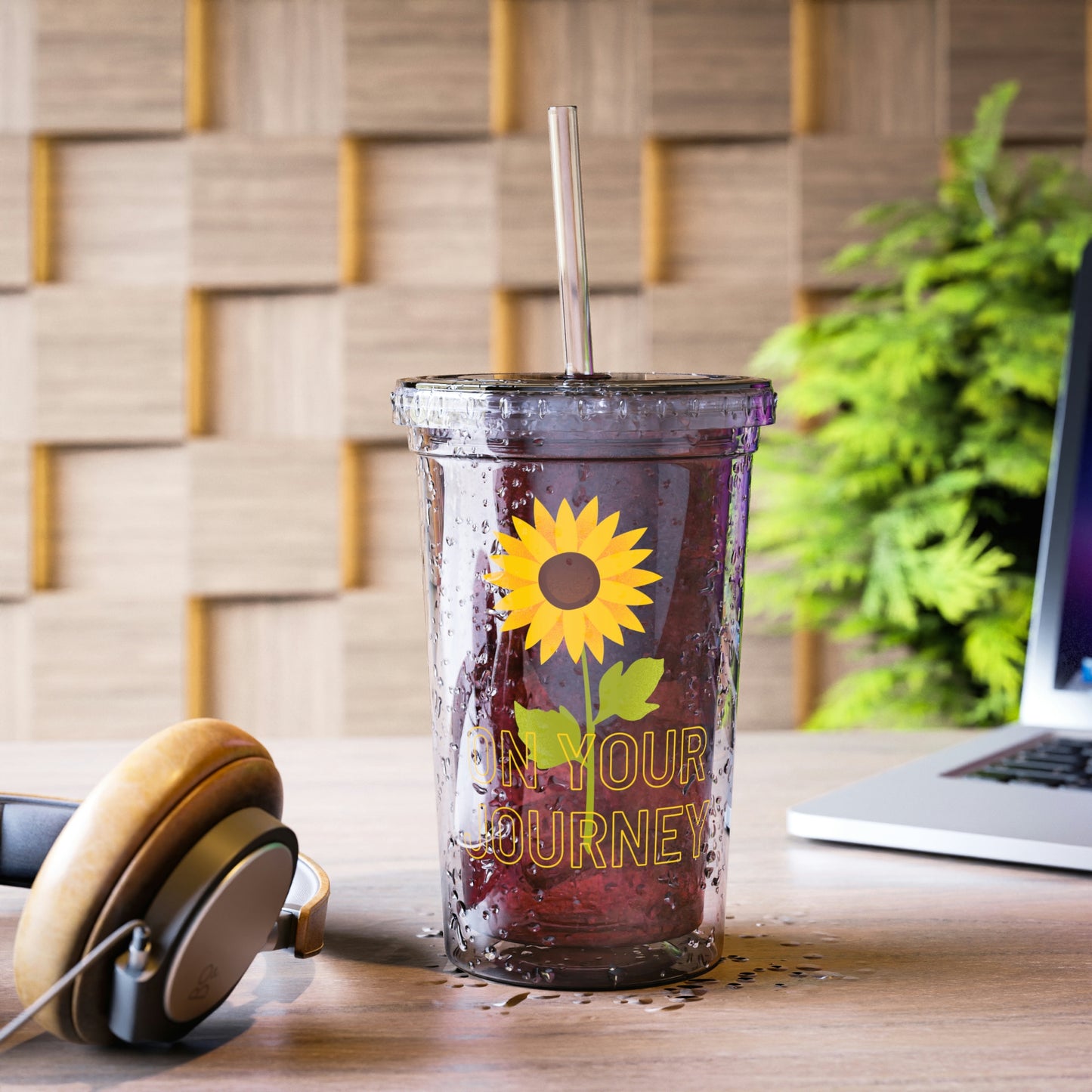 On Your Journey Single Flower Suave Acrylic Cup
