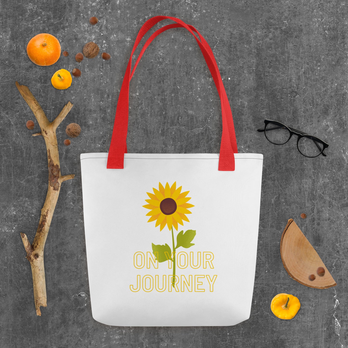 On Your Journey Single Flower Tote Bag