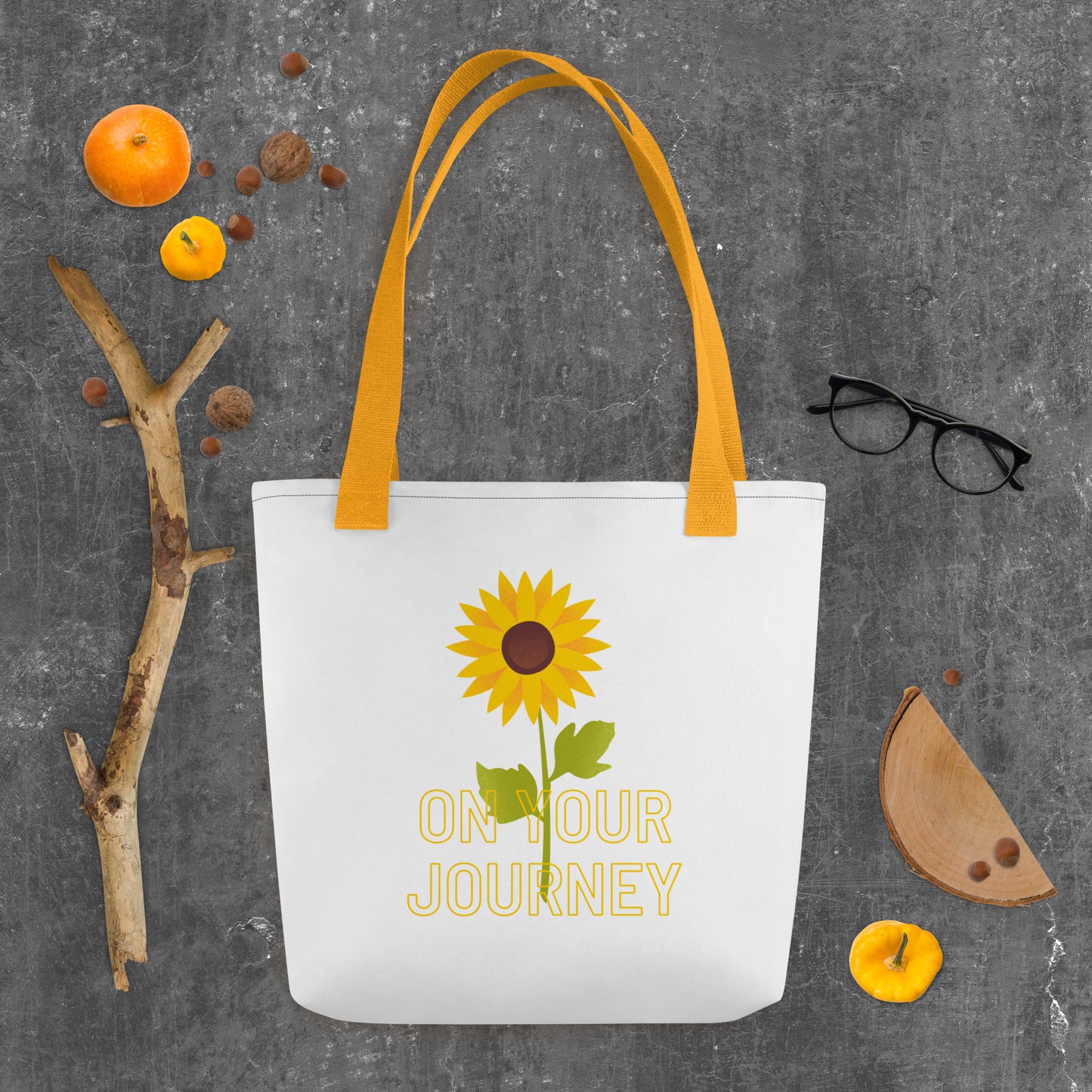On Your Journey Single Flower Tote Bag
