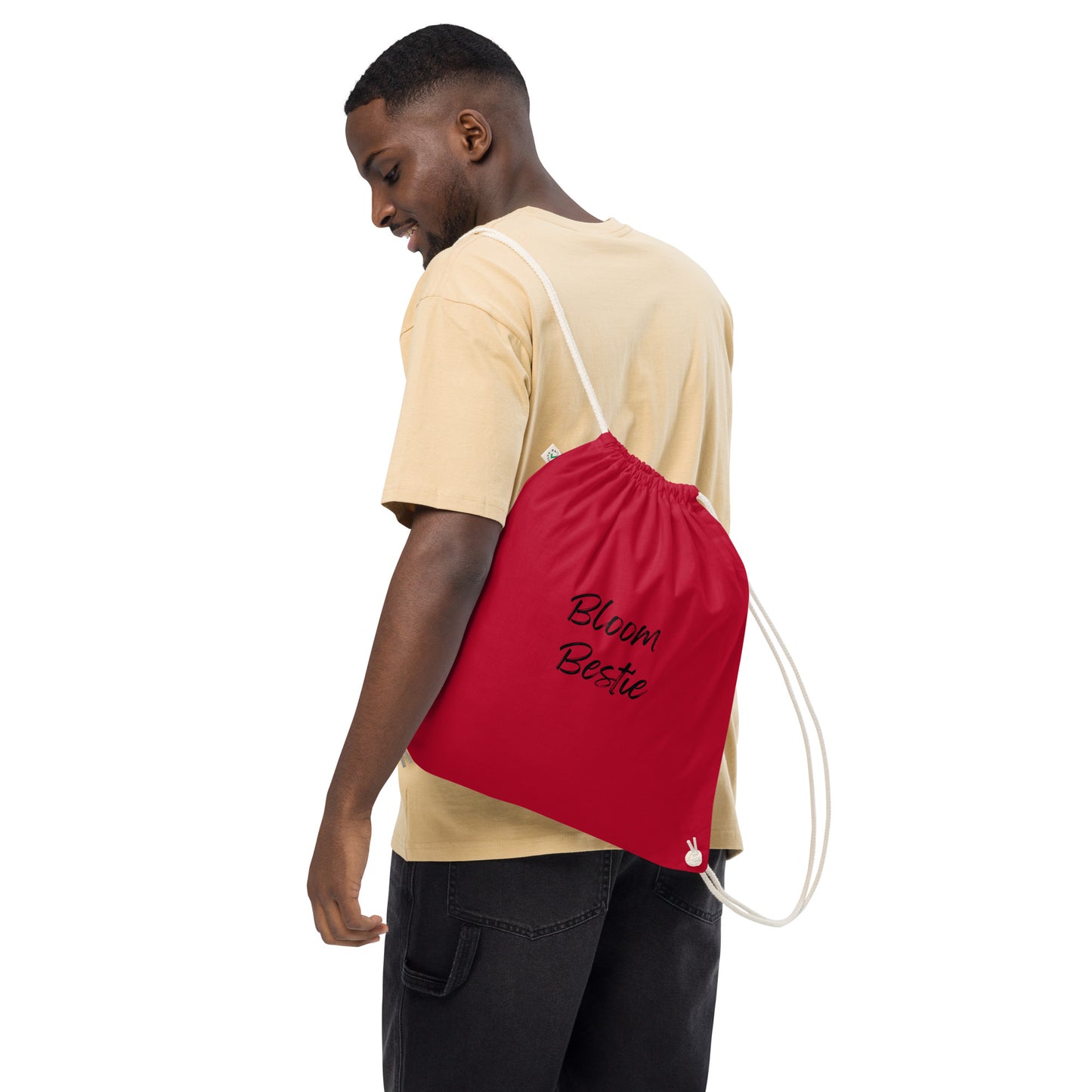 On Your Journey Bloom Bestie Organic Cotton Drawstring Hag