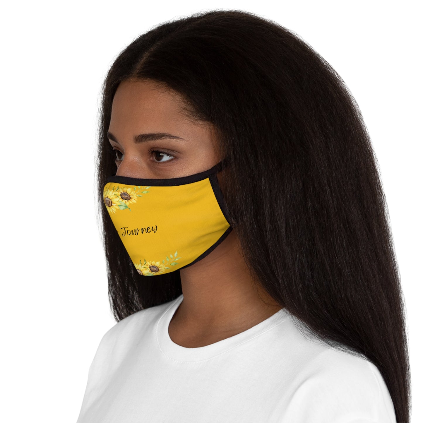 On Your Journey Flower Crown Fitted Polyester Face Mask