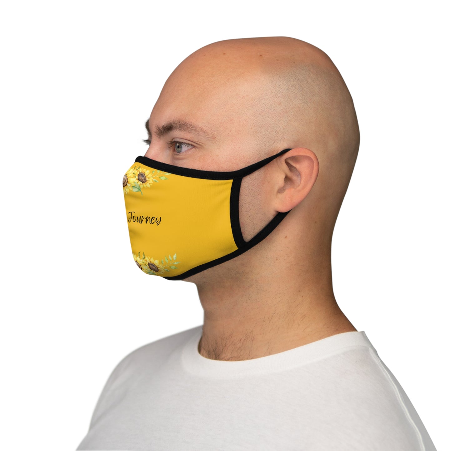 On Your Journey Flower Crown Fitted Polyester Face Mask