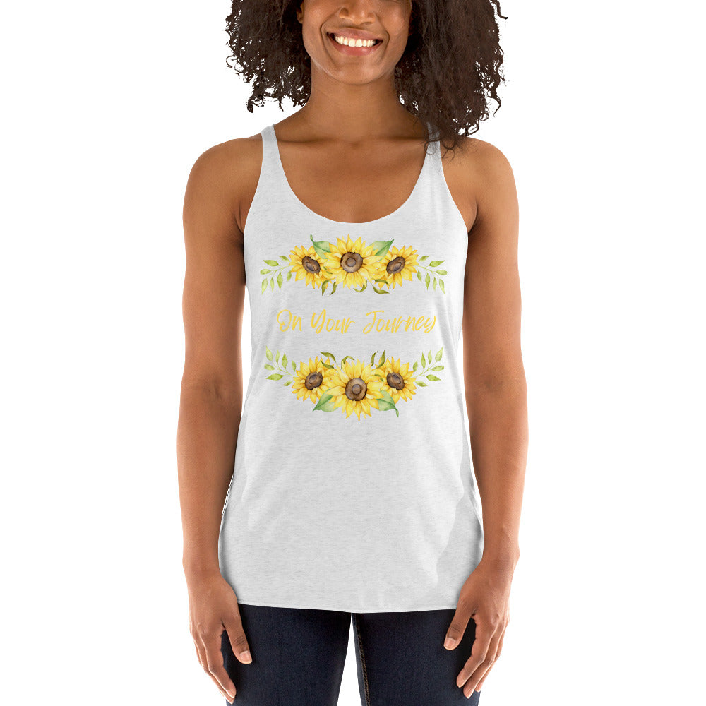 On Your Journey Flower Crown Women's Racerback Tank