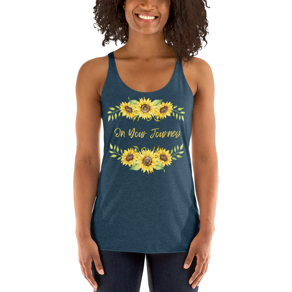 On Your Journey Flower Crown Women's Racerback Tank