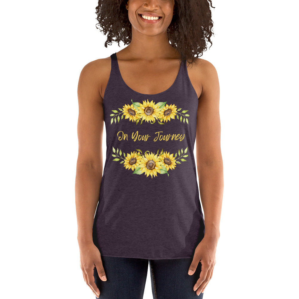 On Your Journey Flower Crown Women's Racerback Tank