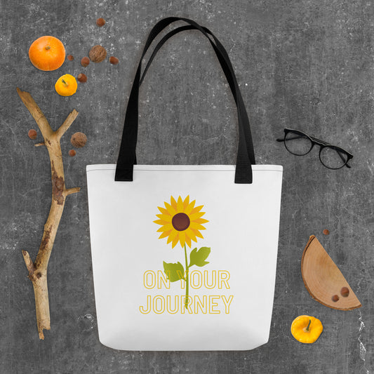 On Your Journey Single Flower Tote Bag