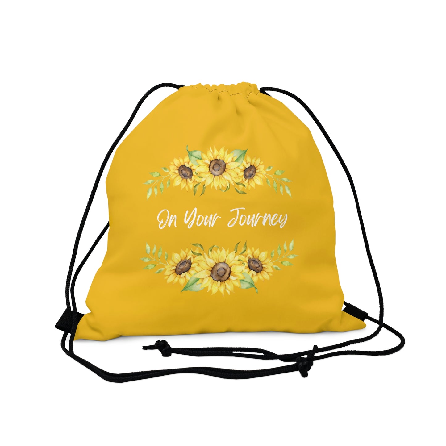 On Your Journey Flower Crown Outdoor Drawstring Bag