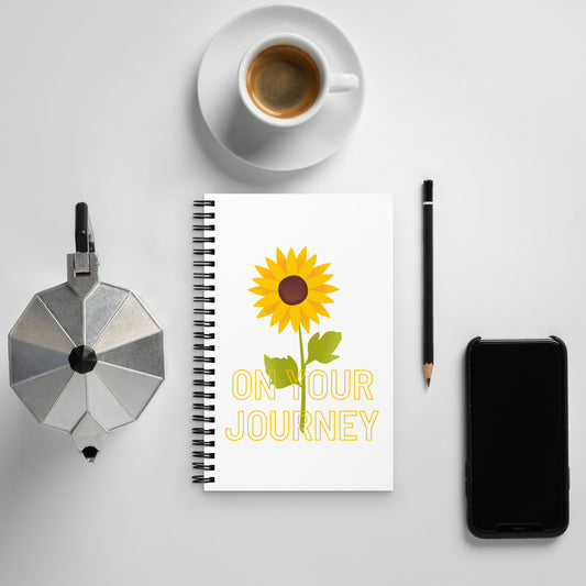 On Your Journey Single Flower Spiral Notebook